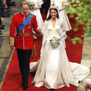 Prince William And Kate Middleton walking down after their wedding that took place in a lavish way.